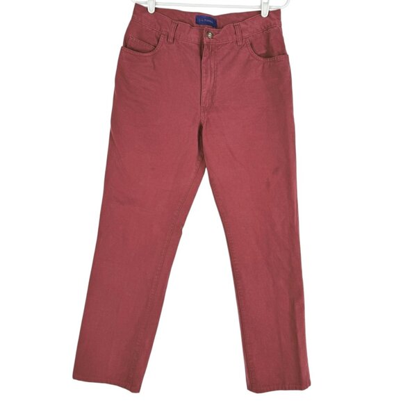 J.L. Powell Men's Classic Fit Straight Leg Cotton Red Pants Size 34L (Waist 32) - Picture 1 of 12